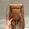 New Tassel Hobo 디자이너 토트 가방 정품 가죽 핸드백 어깨 여자 가방 크로스 바디 지오메트리 스퀘어 대비 색상 패치 워크 지갑 17x20cm