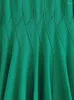 Casual Dresses Size XXL 3XL Patchwork Women Green Dress 3/4 Sleeve Elegant Long Party Vacation Office Clothes