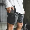 Shorts masculinos homens casuais 2 em 1 Quick Dry Jogger Calnts Gyms Fitness Bodybuilding Workout Beach Mens Cool Short Short