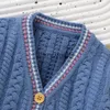 Pullover baby tröja stickad nyfödd pojke chlidren blå cardigan långärmad höst mode fasta spädbarn flicka kläder varma toppar outwear x0818