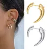 Boucles d'oreilles étalon Horne de lune délicate Faux côte à oreille en spirale Round Tribal Fashion Half Oreing-Bring-Decor 57bd