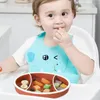 Dinnerware Define Silicone Toddler Plate Rugby Ball Shape Divided Feeding Dish Training Grip Non Slip Self