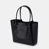 Totes 2023 Spring Solid Colour Large Capacity PU Leather Tote for Women Simple OL Commuter Briefcase Shoulder Bag Brand Design Female HKD230818