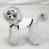 犬の服の夏のデザイナー犬アパレルペットドレスシャツラグジュアリードッグサンドレスプリント犬プリンセスドレスパピースカート小さな犬のためのクラシックレター付き猫猫xxs a776