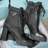 Botas de tornozelo de 9,5 cm de couro preto botas de salto alto e botas de inverno com sapatilhas de festa de casamento de alta qualidade