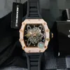 Luxury Wristwatch Richa Milles Wine Barrel Watch Rm35-02 Automatic Mechanical Rose Gold Case Tape Men's Es