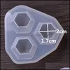 Other 4Pc Diamond Transparent Dried Flower Decorative Uv Resin Liquid Sile Molds For Making Jewelry Handcraft Pendant Tools Drop Deliv Ottx7