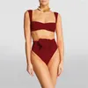 Women's Swimwear Two Pieces Bikini Swimsuit 2023 Women 3D Flower Brazilian Sling Biquini High Waist Bathing Suit Summer