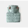 Gilet de gilet pour bébés pour bébés filles massives à capuche solide à capuche pour 12 mois à 4 ans enfants hiver enfants vestes chaudes vestes costume de Noël 230817