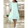 Casual Dresses European And American Spring Autumn Women's Lace Evening Dress Elegant A -line Clothing