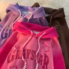 Kvinnor Hoodies Sweatshirts Ladies Cherry Blossom broderi för Y2K Harajuku Letters Loose Trend Pullover Jackets Par Winter 230817