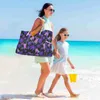 Bakken vrouwen strandtassen mode grote handtassen paarse luiaard bladeren vrouwelijke schoudertas dames shopping messenger draagtas handtas bolsa hkd230818