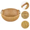 Storage Bottles Egg Make Up Pallets Food Holder Imitation Rattan Bathroom Organizing Baskets Portable Hand-woven Picnic