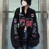 Giacche da donna Harajuku Versatile Y2k Bomber Jacket Racing Cappotto da donna Lettera Ricamo Stampato Capispalla Coreano Vintage Abbigliamento primaverile 230817