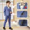 Zestawy odzieży chłopcy Blue Blazer garnitury Dzieci smokingu formalne ubrania ubrania dzieci kostiumy ślubne stroje