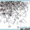 Andere Schmuckbefunde Komponenten Schmuck 500pcs 4 5 6 8mm Edelstahl Blanko -Post -Ohrring -Studentifte Pins Cabochon Cameo Drop Dhe6w