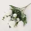 Dekorativa blommor kransar konstgjorda blommor Silk Rose Christmas Wedding Bridal Bouquet Party Bouquet Living Room Table Home Decoration Fake Flowers HKD230818