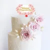 Forniture festive Selamat Pengantinbaill Cake Wedding Topper Happy Acrilic Flows Flowers Malay