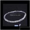 Bilezikler 10 PCS 110 Sıralar Rhinestone Avusturya Cz Kristal Gelin Esnek Bileklik Bileklik Takı Takı Damla Teslimat Dhfat