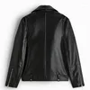 Men's Jackets Mens PU Leather Motorcycle Jacket Punk Style Multi Zipper Faux Coat Windproof Overcoat Men