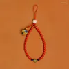 Keychains Creative Cinnabar Telefone Pingente Short Red Luckyne Sachets Ball Women Bracelet Bangle