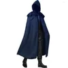 Herrgravrockar europeiska halloween party cape medeltida multicolor cloak coat mode gotisk cosplay lång huva kostym