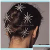 Stirnbänder Juwelystonefans Luxus Star Crystal Pearl Pin Barrettes Grip für Frauen Strassklammern Haarschmuck Aessories Drop liefern dhwxn