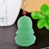 Pendant Necklaces Natural Green Dongling Guanyin Buddhist Jewelry