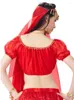 Bühnenverschlüsselung Feste Farbe Oriental Dancing Festival Tops Frauen Urban Dance Jazz Pailletten Bellydance Fantasia Latin Clothes Quaten Frau Araber