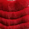 Scarves 2023 Winter Real Fur Shawl For Wedding Thick Warm Women Genuine Wrap