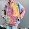 Heren Hoodies Sweatshirts Super grote tie Dye Women's hoodie met fluwelen Hoodie voor dames Casual Sports Shirt Top Harajuku Dames Patroon Koreaanse kleding Z230818