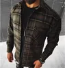 Men's Jackets Design Mid-weight Flannel Check Preppy Style Long Sleeves Relax Fit Vintage Casual Shirts