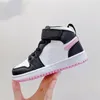 Designer schoenen voor kinderen J1 High-Top Children's Sneakers Lace-Free Joe 1 First-Layer Cowhide Comfortabele studentensportschoenen