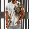 Męskie koszule T-Summer retro krótko-rękawowe T-shirt Trend Trend 3D Digital Printing Top Elastyczna koszula odzieżowa dla mężczyzn