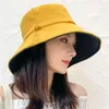 Bérets Fashion Casual Sun Bucket Hat large bord pliable Anti-UV Fisherman plat CAP SUMME FEMME FEMME PANAMA