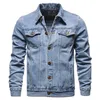 Giacche da uomo Giacca vintage in denim primaverile Uomo Casual Capispalla in cotone solido Manica lunga Jeans Cappotto Slim Fit Ragazzo Abbigliamento Cowboy 5xl 230817