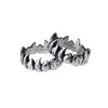 Design de dentes de origem de design exclusivo anel de aço de titânio Ringue avançado de dedo sólido dedo fechado de charme de hip hop para homens e mulheres
