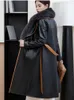 Trench femminili giacche in pelle naturale femminile da donna in pelle di pecora in pelle di agnello moda 2023 lusso in abbigliamento esterno nero