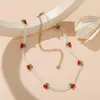 Choker Bohemia Cherry Bead Chain Necklace For Women Cute Fruit Necklaces Fashion Summer Clavicle Jewelry Party Gift 2023