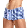 Herren Shorts Short Cotton Male Boxer Spring Haushalt Plaid lässig