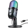 Microphones V5 Wired Studio Podcasting Microphone USB Stream Recording Desktop USBコンデンサーマイクノイズキャンセルRGBゲームマイク