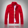 Giacche da uomo giacca in jeans uomo primaverile autunno rosso bianco giallo giallo giacca verde jeans giacca slim streetwear hip hop bomber giacca homme 230817