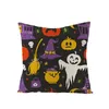 Oreiller couverture d'Halloween Cartoon Pumpkin imprimé 45 Sofa Seat lin coton carré oreillers décoratifs