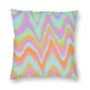 Pillow Retro Rattrait Résumé Wavy esthétique Case de lancer Home Decor Home Square Geometric Swirls Cover 45x45 pour le canapé