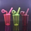 10pcs Coffee Cup Bubbler Smoking Water Bong Hookah Beaker Rigs Glass Pipes Hand Smoking Pipe with 30mm Oil Burner Pipe