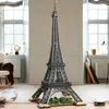 블록 10001pcs 에펠 탑이있는 가벼운 건물 벽돌 장난감 아이 생일 크리스마스 선물 10307 10181 17002 230818과 호환됩니다.