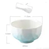 Миски 1 % Европейская креативная керамическая посуда домашний кухонный ресторан градиент синий цвет рисовая лапша салат маленькая миска