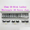 Falska ögonfransar smink fransar grossist mink skönhet 25mm 3d lash bk fl strip ögonfransförlängning 5d droppleverans hälsoögon dhvek