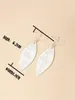Dangle Earrings Simple Trend Drop-shaped Epoxy Drop Fashion Jewelry Metallic Silver Color Carved Floral Hook