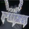 Bijoux glacés Moissanite lettres diamants pendentif collier personnalisé pendentif Hip Hop 925 argent pendentif personnalisé